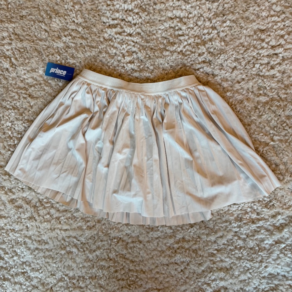 NWT Prince Pickleball Pleated Tennis Skirt Built-in Shorts White Small